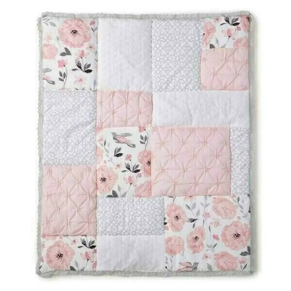 Levtex Baby Elise Crib Quilt Comforter NEW Toddler Nursery Decor Boho Sweet Pink